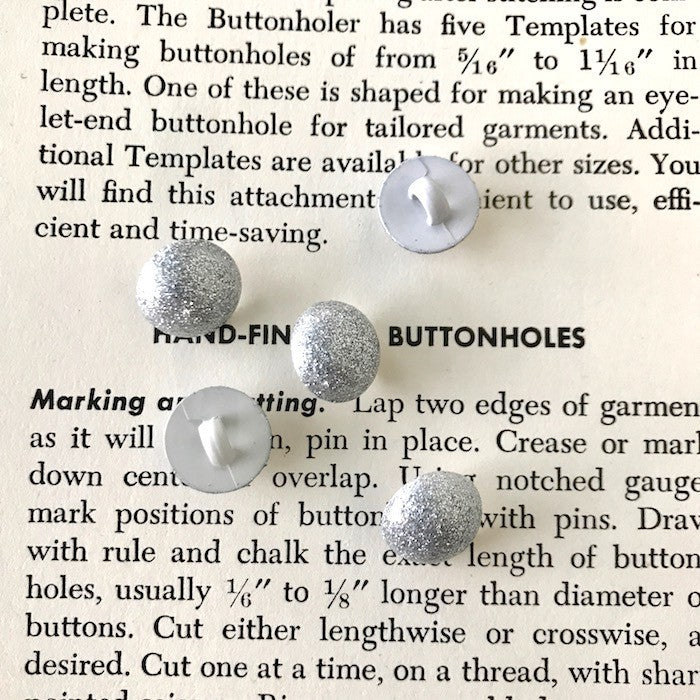 Bouton Boule à paillettes - Argent