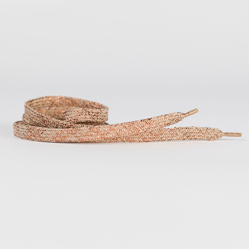 Lacets - Rose Grisé Avec Lurex En Cuivre