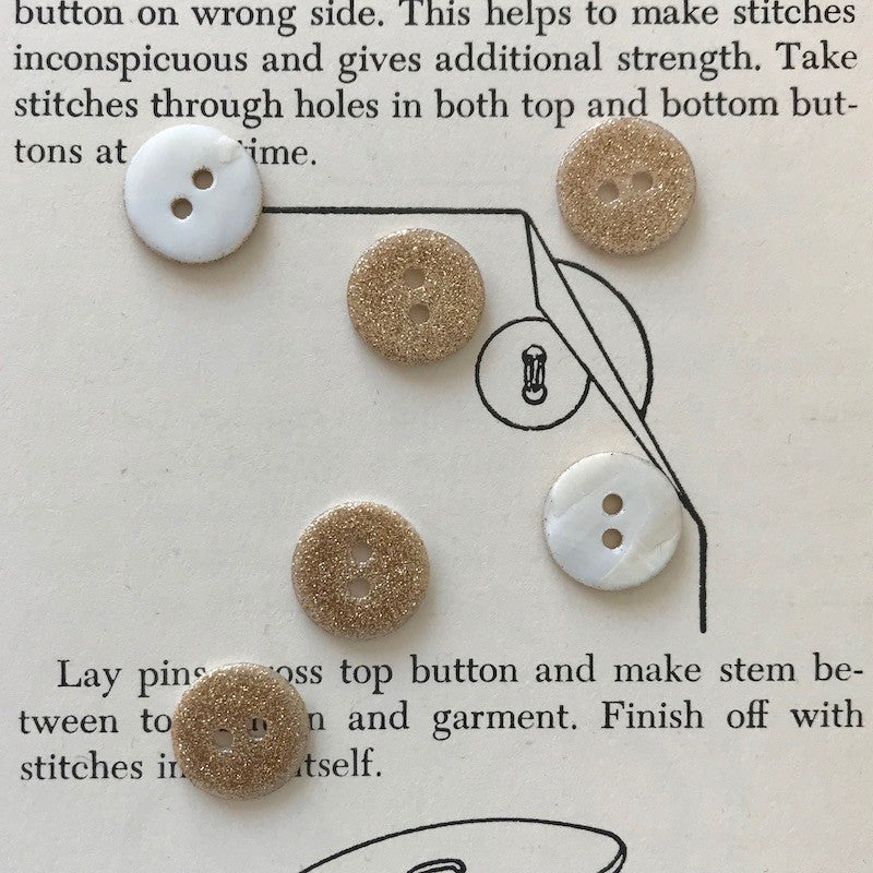 Bouton rond à paillettes - Or