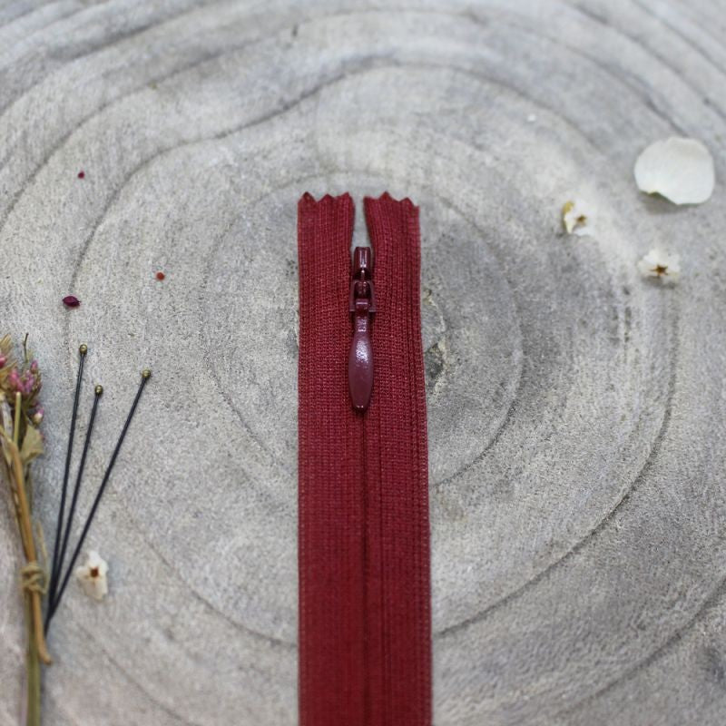 Zip Invisible Amarante - Atelier Brunette