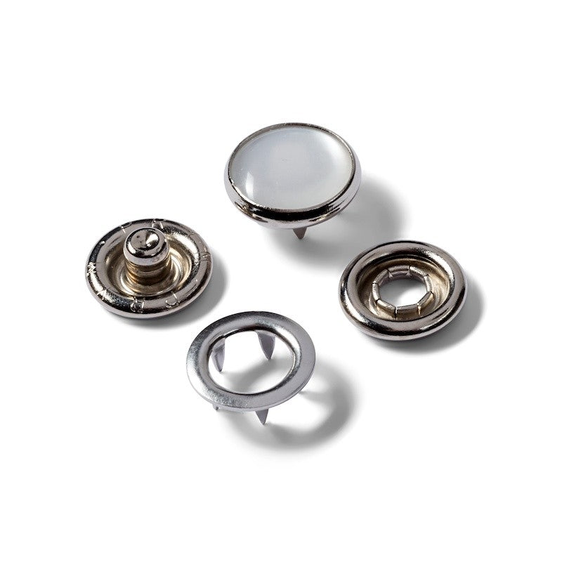 Recharge Bouton pression sans couture Jersey, 12mm, perle