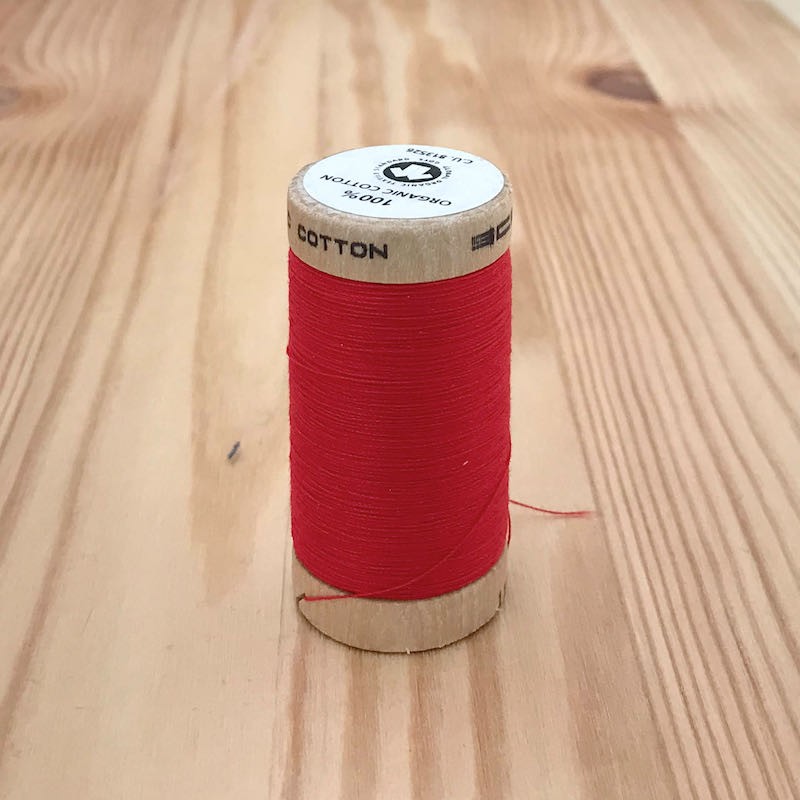 Bobine de Fil 100% Coton Bio - Rouge