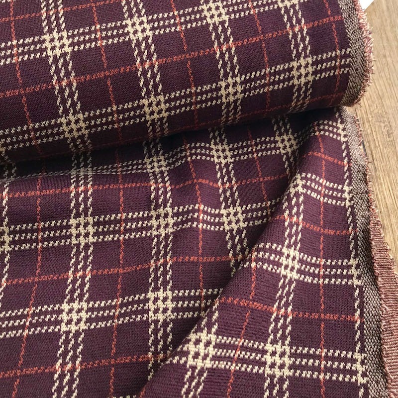 Maille Carreaux - Bordeaux