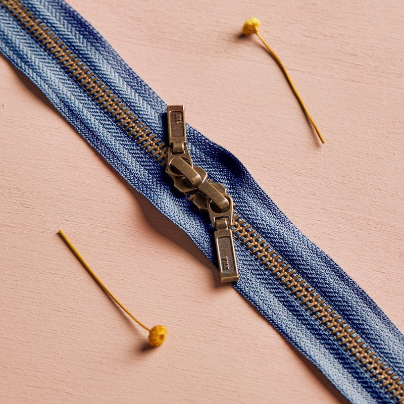 Zip Double Curseur Cobalt - Atelier Brunette