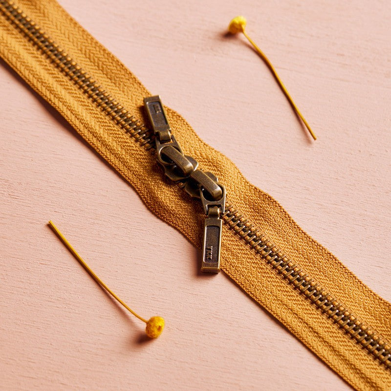 Zip Double Curseur Ochre - Atelier Brunette