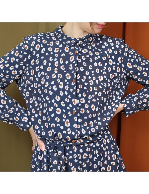 Crêpe Viscose Léo Denim -...