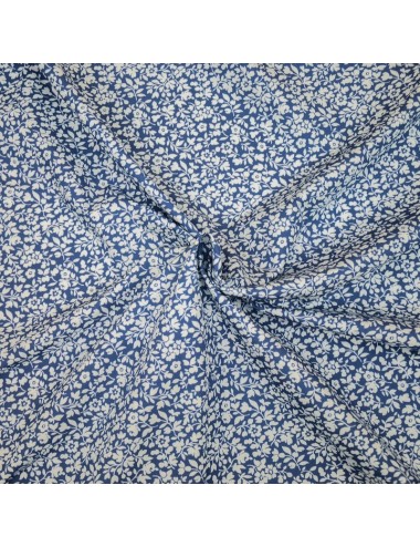 Popeline Blau, Blumen
