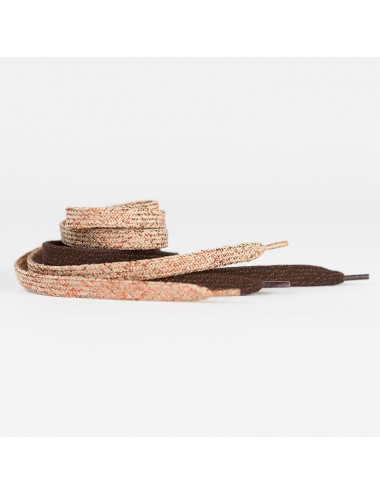 Shoelaces - Brown with Copper Lurex