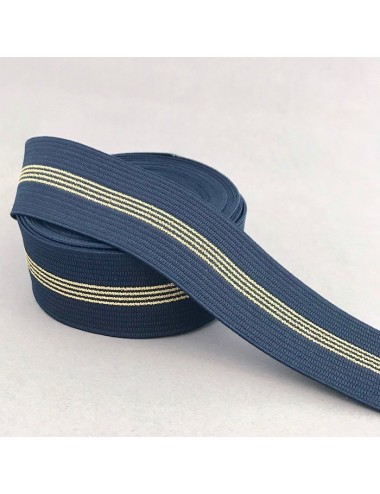 Elastic waistband 4cm - Navy, Gold