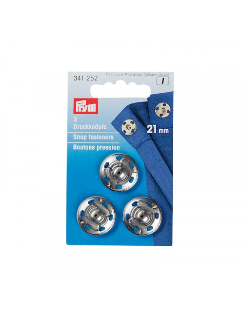 Snap fasteners silver - 21mm
