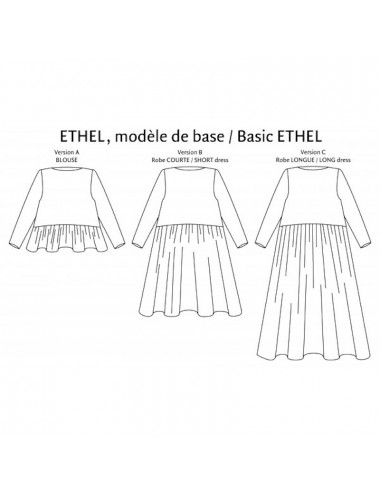 ETHEL Bluse, Kleid - P&M Patterns
