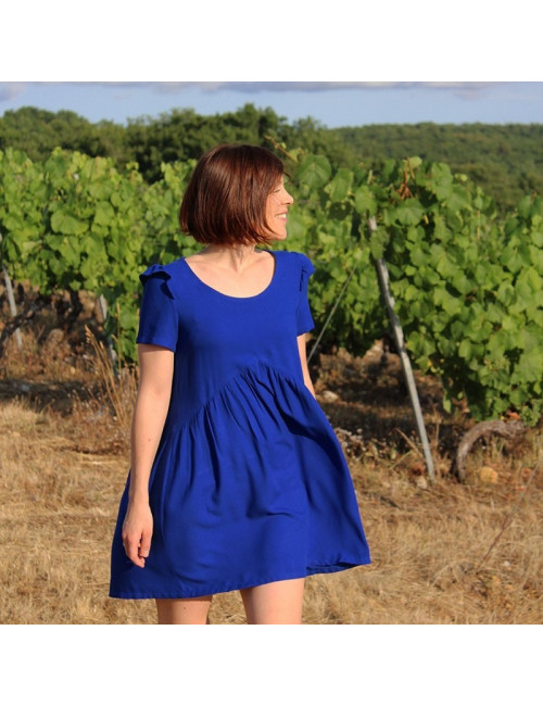 Royal Blue Viscose Crêpe - Eglantine & Zoé