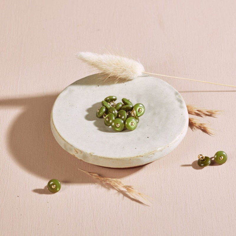 Bouton Jewel Atelier Brunette - Matcha Leaf