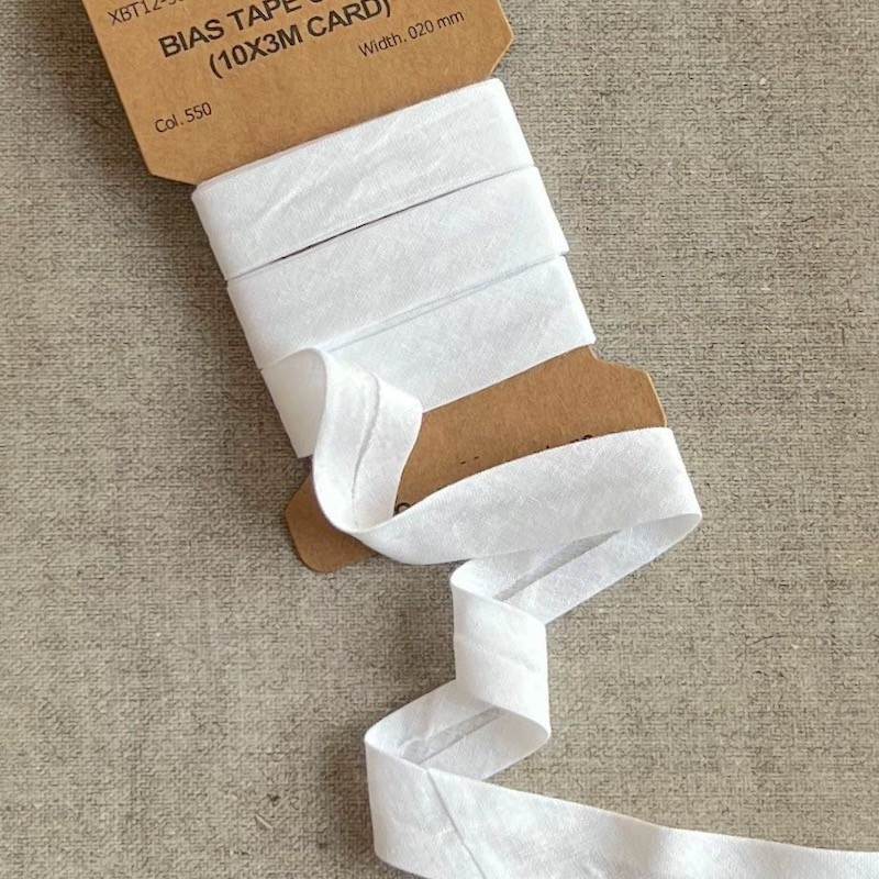 Cotton bias tape - White