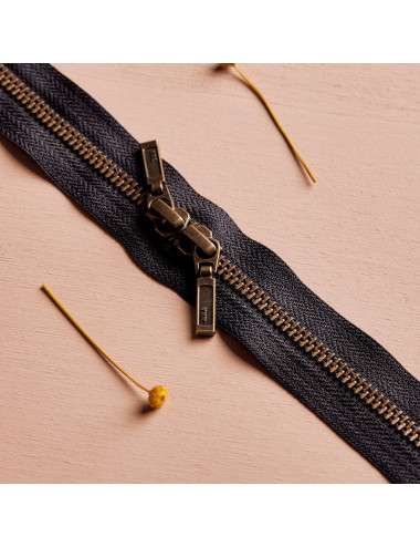 Zip Double Curseur Laiton Night - Atelier Brunette