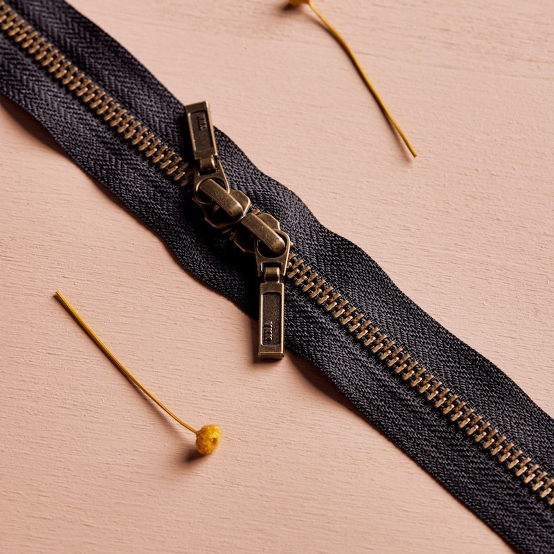 Zip Double Curseur Laiton Night - Atelier Brunette Zip Double Curseur Laiton Night - Atelier Brunette