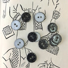 Bouton rond à paillettes - Noir
