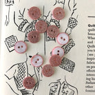 Bouton rond à paillettes - Rose