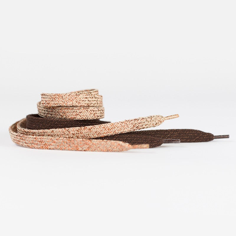Lacets - Rose Grisé Avec Lurex En Cuivre