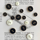 Bouton Emaillé Noir, Doré