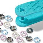 Boutons pression Jersey - Rose, Bleu