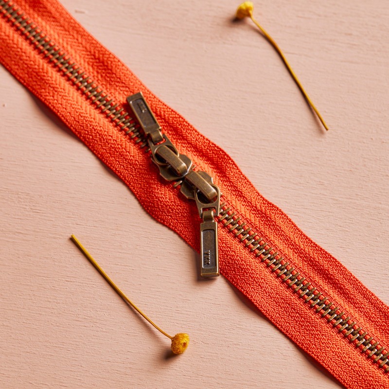 Zip Double Curseur Tangerine - Atelier Brunette
