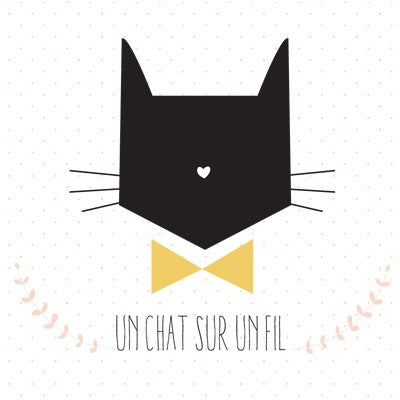 Logo Un Chat Sur Un Fil